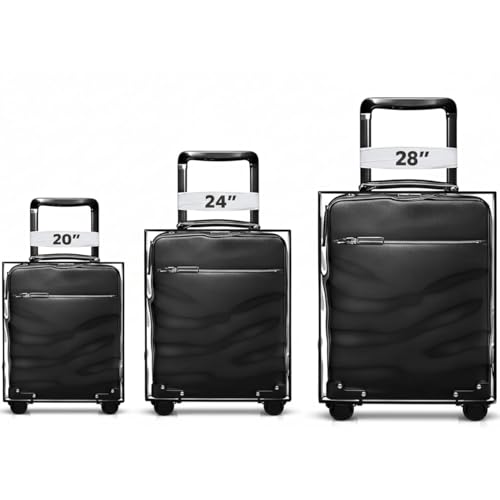 Image of Suitcase Cover Set of 3 for Hard Suitcases | Transparent Trolley Bag Cover Set of 3 with Zipper Closure | Dustproof Reusable Trolly Bag Cover Combo Pack 3 for Travel Protection