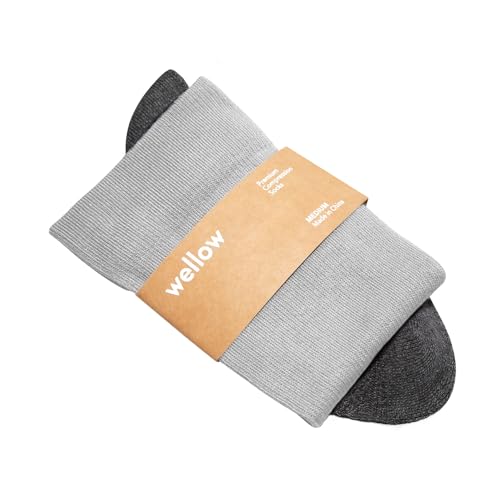 Image of Wellow Knee High Compression Socks for Men & Women, 18-25 mmHg, Bamboo Viscose, Swelling Relief