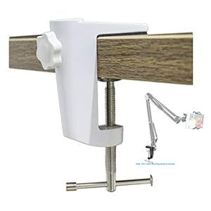Vervangende klem Voor 1/2 “Base Vergrootlamp, MeetRade Werk Licht Montage Beugel Klem, Bureaulamp, Vergrootlicht Lamp, Swing Arm Lamp, Telefoon Mount, I/pad Mount, Tablet Houder, Mic Houder (1 STKS Wit)