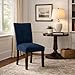 HomePop Parsons Classic Upholstered Accent Dining Chair, Set of 2, Navy Velvet