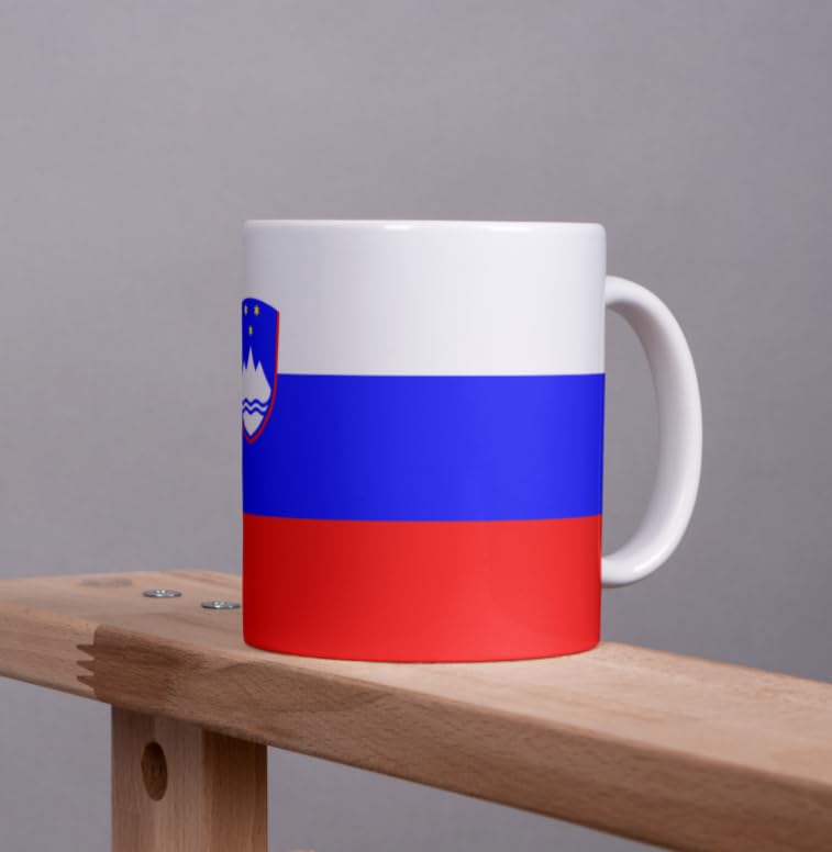 Tazza Da Colazione Slovenia 325ml – Ceramica Qualità, Bandiera Slovena, Lavabile In Lavastoviglie