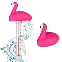 OFFCUP Schwimmendes Wasserthermometer - Floating Pool Thermometer Cute für Swimmingpools, Hot Tubs, Fischteiche & Baby-pools (Flamingo)