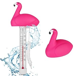 OFFCUP Schwimmendes Wasserthermometer – Floating Pool Thermometer Cute für Swimmingpools, Hot Tubs, Fischteiche & Baby-pools (Flamingo)