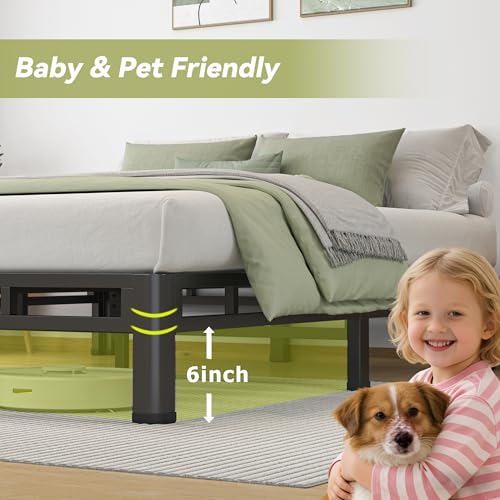 NKZ 10 Inch Queen Size Bed Frame, Metal Bed Frame & Box Spring 2 in 1 Platform with Round Corner Legs, 4000lbs Weight Capacity Reinforced Low Profile Metal Frame, Noise-Free, Easy Assembly by NKZ - Used condition - Image 6