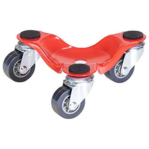 WAGNER Transportroller Transporthilfe I Industriestahl 16 x 16 x 6 cm, Tragkraft 60 kg I Möbelroller für Umzüge I 3 Rollen I Anti-Rutsch-Pads I Lastenroller flexible Anwendung für Möbel und Großgeräte