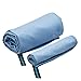 Micro-Miracle XL (30-Inch-by-60-Inch) Soft Microfiber Travel Towel with Hand Towel and Nylon Mesh Carry Bag, Pale Blue