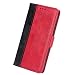 Produktbild JINQD Home Mappentasche für iPhone XR, PU-Leder und TPU-Retro-Nähte Volle Abdeckung Handyhülle Kratzfeste Kartensteckplatz Anti-Fall-Telefon Shell Cover für iPhone XR (Color : Red iPhone XR)
