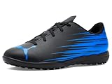 Puma Attacanto - Tenis Unisex para Entrenamiento de césped, Negro-Ultra Azul Ah25, 4 Big Kid