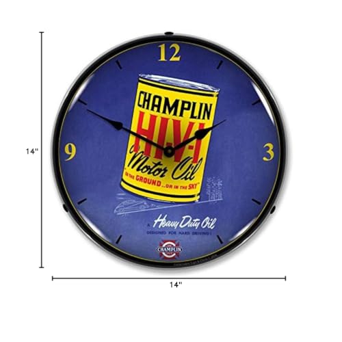 Champlin Oil Backlit LED Lighted Clock