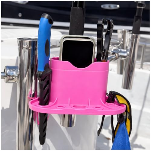 ROBOCUP (Hot Pink) Holster Universal Phone Holder with Strap Design | Organization Storage Caddy for Boat Golf Cart and Umbrellas | Securely Holds Fishing Tackle Marine Gear and Tools
