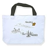 die stadtmeister Einkaufstasche Skyline Nürnberg - als Geschenk für Nürnberger & Fans der Frankenmetropole oder als Nürnberg Souvenir