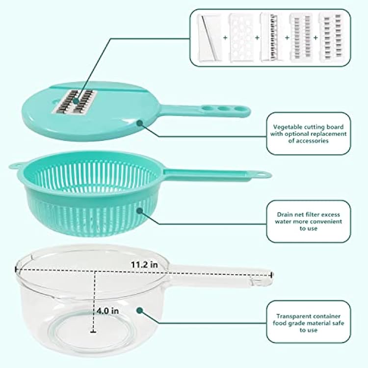 Vegetable Chopper, 12 in 1 Food Slicer, With Container Veggie Chopper, Mandolin, Multifun vegetable cutter slicer, Vegetable Slicer, Kitchen Gadgets, Food Chopper Manual, Mandoline Slicer For Kitchen