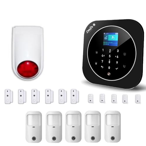 Sistema di Allarme casa Kit Wireless senza fili, WIFI 2.4Ghz, GSM, Kit Dadvu DV-2ATP2, Combinatore Telefonico, 100 zone, App Smart Life (Tuya), Compatibile Google Home ed Alexa