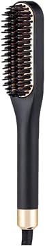 Temperature Adjustable Straightener Brush for Hair and Beard, Us Plug