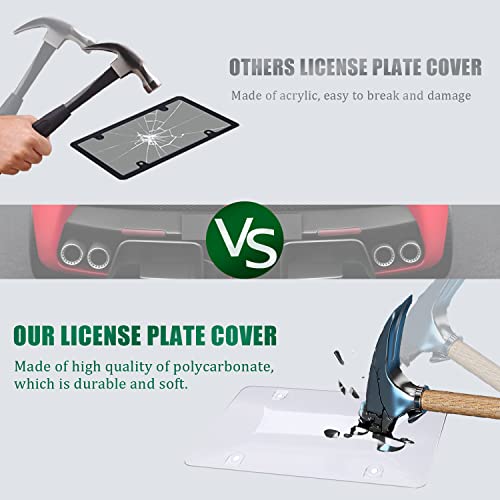 Jddry License Plate Cover Set,Us Vehicle Universal License Plate Cover, Front/Rear License Plates Covers,Bubble Design License Plate Holder With Screws & Caps(Clear,2Pack) #TOP5