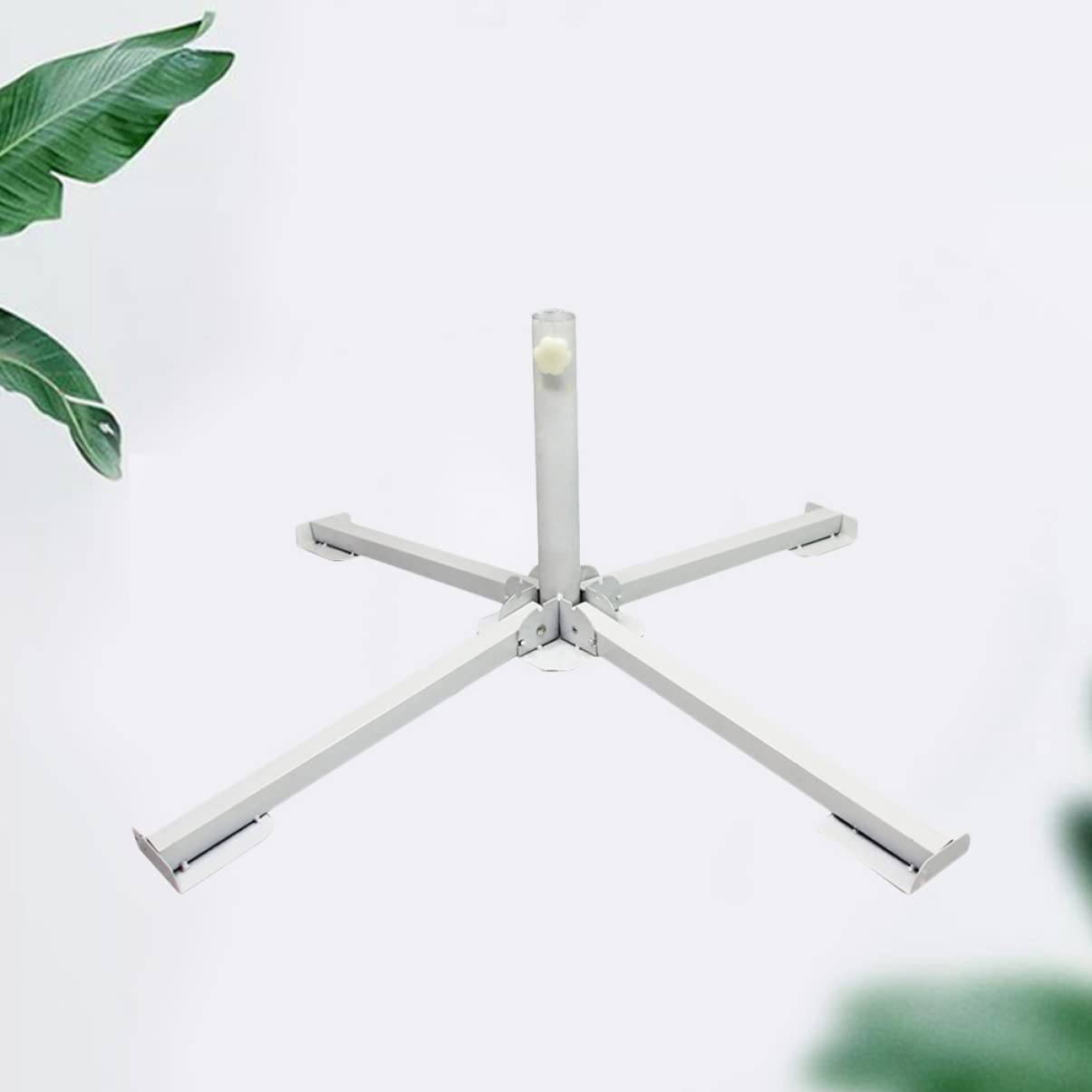 Sosoport Base Portaombrelli Pieghevole in Ferro Resistente per Ombrelloni da Spiaggia e Giardino, Ancoraggio Portatile Vite Regolabile per Aste 2-3,2 Cm, per Esterno e Spiaggia