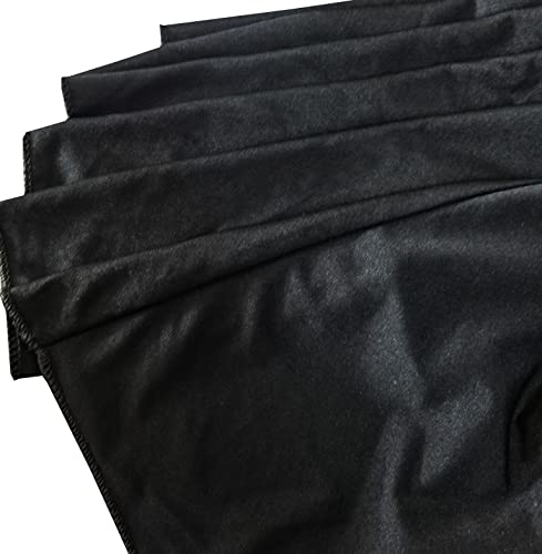 Ieventstar Fitted Polyester One-Piece Table Skirt Spandex Table Cover Rectangle Tablecloth Wrinkle Resistant For Wedding Party Events (Black, 8Ft) #TOP2