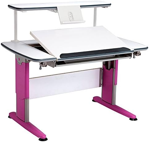PostureDesks "Hollywood" Crank Height Adjustable Tilting Desk with steel frame (Pink)