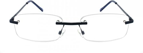 Miniatura 10 de Paquete de 4 lentes de lectura unisex con marco de metal sin montura con bolsa para hombres y mujeres