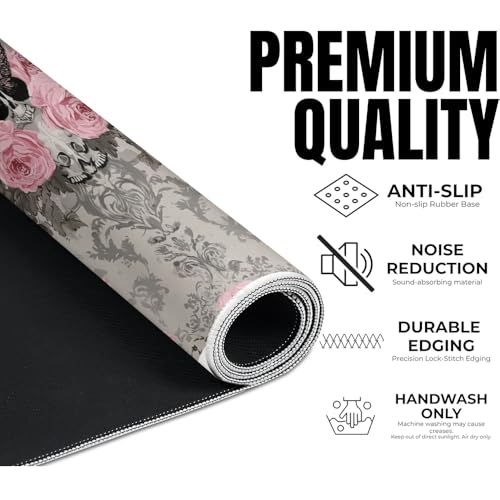 33"x33" Tapete de Mahjong Floral Rosa/Gris miniatura 6