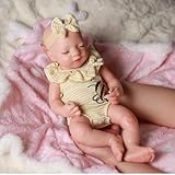 BABESIDE Slicone Baby Doll Lifelike Reborn Baby Dolls - 16 Inch (Weight 4 Lb) Full Platinum Silicone Reborn Baby Doll Slicone Full Body Anatomically Correct Sleeping Baby Girl with Gift Box