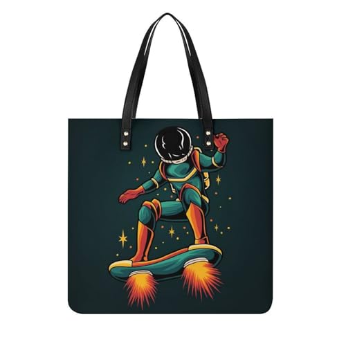 Sac à main shopper cosmonaute grand tote bag femme en tissu imprimé pour vos voyages