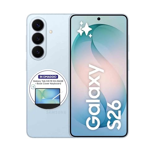Samsung Galaxy S26 Smartphone AI, 512GB, 3 anni di Garanzia, Processore Avanzato, Assistente Foto, Creative Studio, Camera 50 MP, 4300 mAh, Sky Blue [Versione italiana]