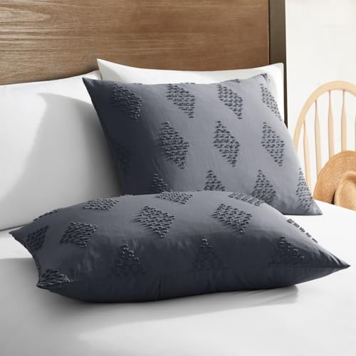 Image of Hearth & Harbor Boho Bedding Sets & Collections - Boho Duvet Cover Twin, 2 Piece Twin Duvet Cover Set, Double Brushed Grey Duvet Cover with Zipper Closure, 1 Duvet Set 68x90 inches and 1 Pillow Sham
