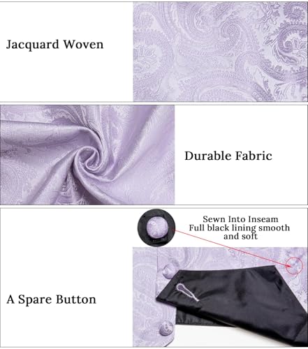 Image of DiBanGu Mens Vest and Tie Set Formal Paisley Waistcoat and Necktie Pocket Square Cufflinks Silk Suit Vest for Tuxedo Wedding