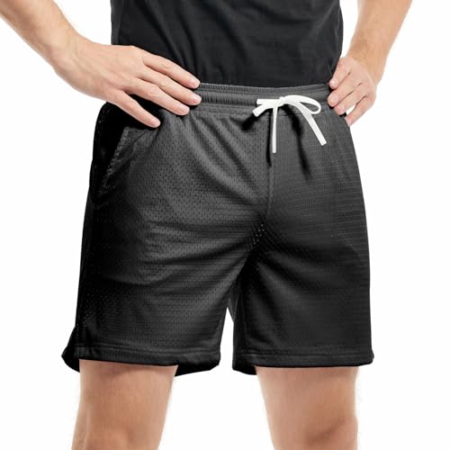 AIMPACT Mens Mesh Shorts Breathable Double Layer Fabric 6 Inch Basketball Sportswear Lounge Shorts2