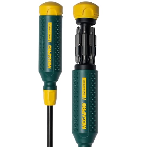 MEGAPRO® 15-in-1 Original Multi-bit Screwdriver | Home DIY & Repair | Construction | Tradeswork | 14 Industrial-grade bit tips | 1/4" Hex Drive in shaft (Home & Garden)