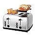 Peaceip toster z 4 otworami do pieczywa domowego, automatyczna maszyna do chleba ze stali nierdzewnej, 6 ​ ​ Regulacja temperatury chleba 30 x 29 x 19 cm