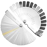QWORK® 2 Pezzi spessimetro, 32 fogli calibratori diritti e 16 fogli calibratori piegati, ...