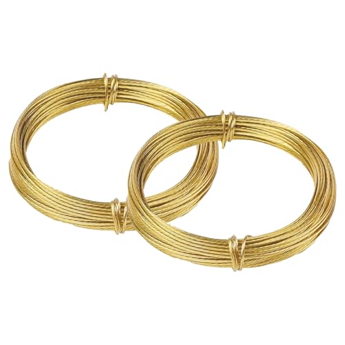 10m Picture Wire Heavy Duty Brass Picture Hanging Wires Picture Frame Wire for Hanging Photos Mirrors Artworks Clocks Gallery and Office Decor