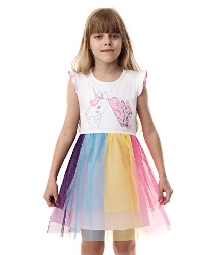HILEELANG Toddler Girl Unicorn Tutu Dress 2T Summer Party