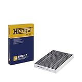 Hengst Cabin Air Filter - Charcoal, Automotive, 1 Count, 34mm x 208mm x 300mm, Carbon, Clip or