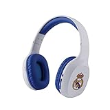 Real Madrid Club de Fútbol - Auriculares Inalámbricos Tipo Diadema - Conexión Bluetooth - Función Manos Libres - Batería de 250 mAh -...