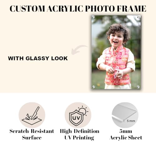 Image of SNAPTRAP 5mm Customized Photo Frame Customised Gift|Acrylic Photo Frame Personalized|Photo Frame For Wall Customised|Personalised Photo Frames for Gift On Anniversay, Birthday (Portrait, 24X36 Inch)