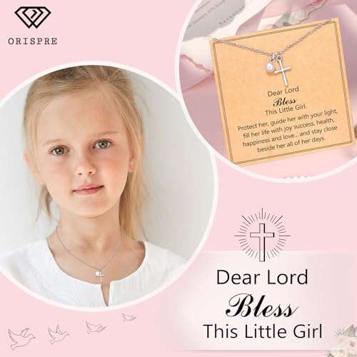 Pearl Cross Necklace for Girls - Baptism First Communion Confirmation Easter Graduation Gifts for Girls3