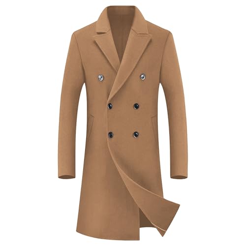 Trench homme coupe ajustée grande taille 3XL | Manteau mi-long kaki chic