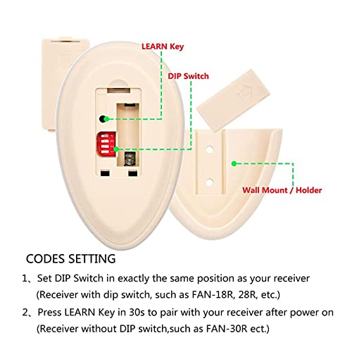 Image of 35T Ceiling Fan Remote Control Replacement for Allen Roth Harbor Breeze FAN35T1 L3HFAN35T1 FAN-35T FAN-11T L3HFAN35T 2AAZPFAN53T 2AAZPFAN-53T L3HFAN11T1 L3HFAN11T2,303.9MHz (Just Remote)