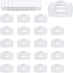 20 Gros clips de cordon clair avec 28 Bandes adhésives, Crochets muraux sans dommages pour câbles suspendus, Organisateurs de câbles amovibles pour fils électriques - Utilisation à l'intérieur (20pcs)