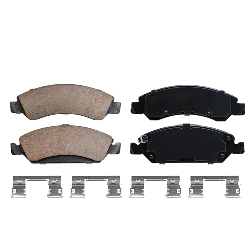 Image of Detroit Axle - Front Brake Pads for 2007-2019 Chevrolet Silverado 1500 GMC Sierra 1500 Suburban Express Savana 1500 Avalanche Tahoe Yukon Cadillac Escalade Ceramic Brake Pads w /Hardware Replacement