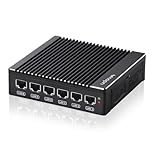 Fanless Firewall Appliance Firewall Mini PC Intel N3700 4C/4T, 6 x Intel i226-V Gigabit Ethernet LAN,AES-NI 8GB DDR3 128GB SSD 4K/USB3.0/HD/Netgate Router VPN Test with ps-sense/opn-sense (N3700-6LAN)