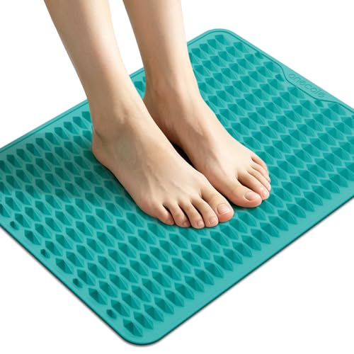Onecole Acupressure Mat for Foot Massage Silicone Foot Reflexology Mat Portable Feet Mat for Plantar Fasciitis Relief and Muscle Relaxation