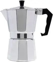 Mimo Style Italiana Expresso Cafeteira de Aluminio com Alça para 6 Cafézinhos, Prata, 300 ml