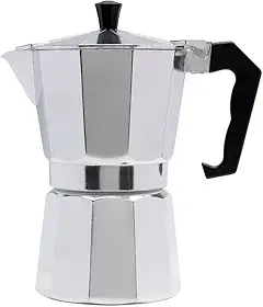 Mimo Style Cafeteira Italiana Moka de Aluminio Com Alça Café Expresso Para 6 Cafézinhos, Capacidade 300 ml, Feita de Materiais Leves e de Alta Qualidade Ideal Para sua Cozinha, Express Coffee
