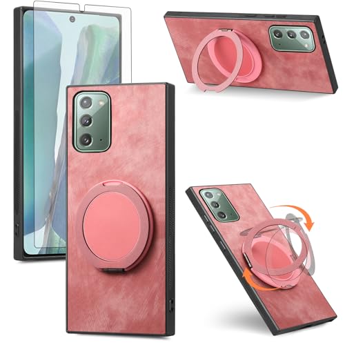Asuwish Funda compatible con Samsung Galaxy Note 20 5G y protector de pantalla de vidrio templado con soporte de anillo, soporte delgado para Note 20 Notes 20s Twenty Not S20 para mujeres y hombres,