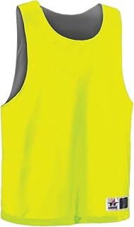 Alleson Athletic B47385415 Womens Lacrosse Reversible Pinnie Safety Yellow & Graphite - Large & Extra Large