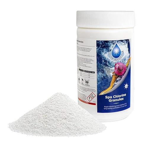 1 Kg Stabilised Chlorine Granules for Hot Tubs, Spas, Swimming Pools, Fast Dissolving for Rapid Water Disinfecting, Cleaning and Pool Water Treatment